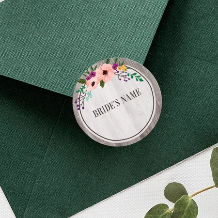 Floral Design Customized Printed Envelope Seal Sticker