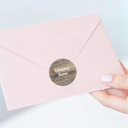 Wood Design Customized Printed Envelope Seal Sticker