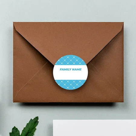 White Sky Blue Customized Printed Envelope Seal Sticker