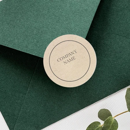Beige Customized Printed Envelope Seal Sticker