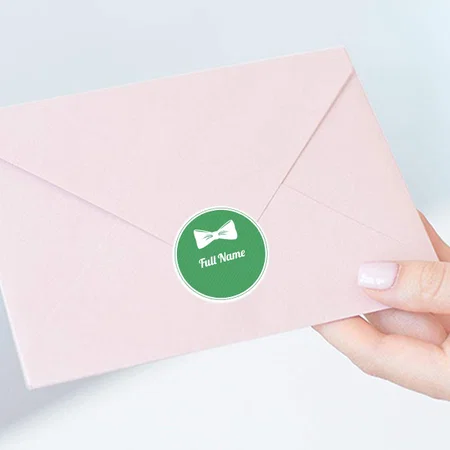 Bow Designed Customized Printed Envelope Seal Sticker