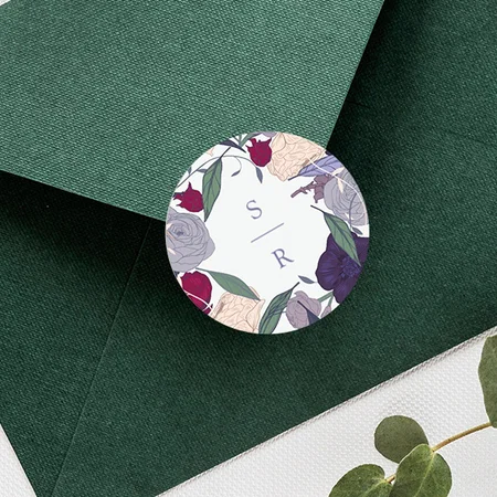 Initials Customized Printed Envelope Seal Sticker