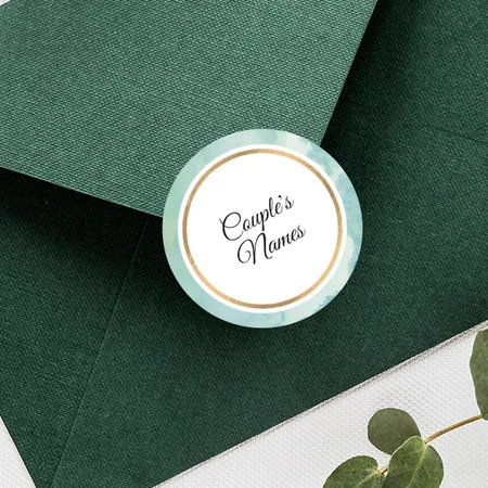 Concentric Circle Designed Customized Printed Envelope Seal Sticker