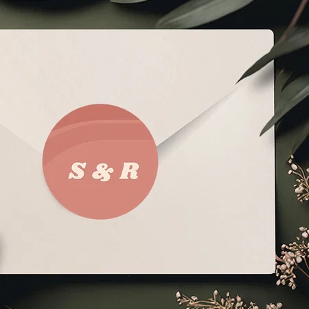 Initials Designed Customized Printed Envelope Seal Sticker