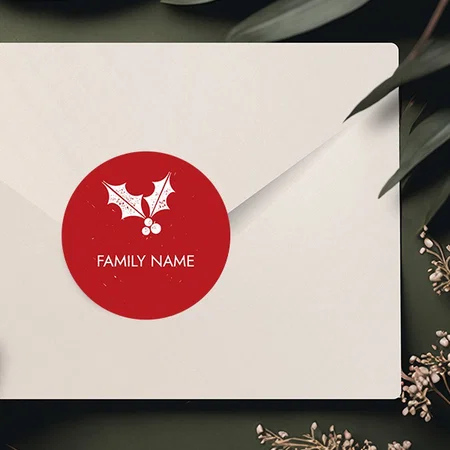 Christmas Themed Customized Printed Envelope Seal Sticker