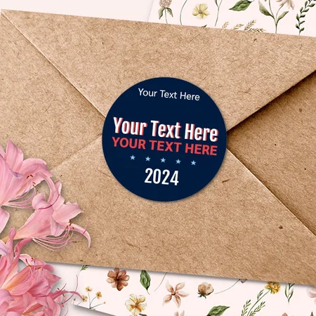 Navy Blue Customized Printed Envelope Seal Sticker