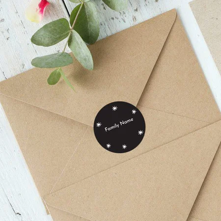 Black Customized Printed Envelope Seal Sticker