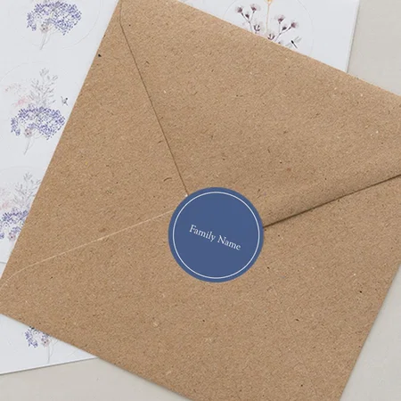 Concentric Circle Customized Printed Envelope Seal Sticker