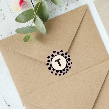 Initials Customized Printed Envelope Seal Sticker