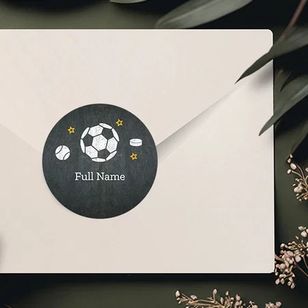 Football Designed Customized Printed Envelope Seal Sticker