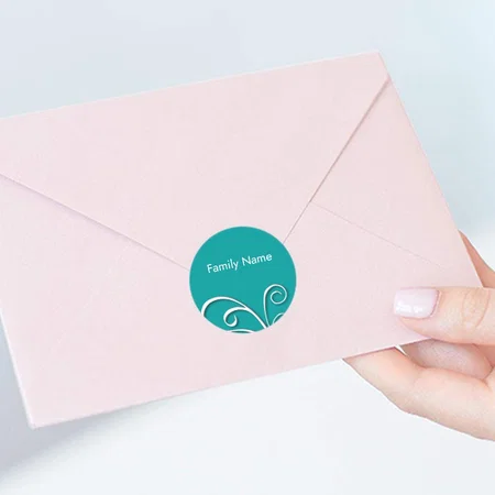 Abstract Customized Printed Envelope Seal Sticker