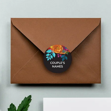 Floral Customized Printed Envelope Seal Sticker