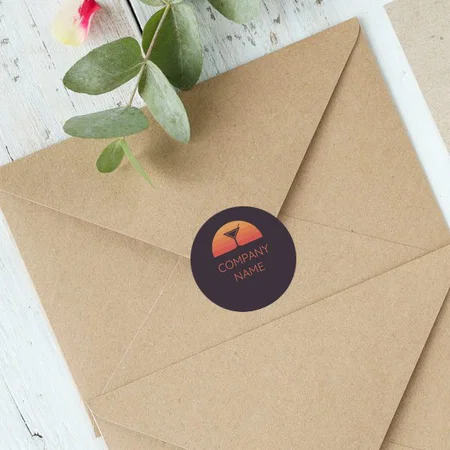 Restaurant Themed Customized Printed Envelope Seal Sticker