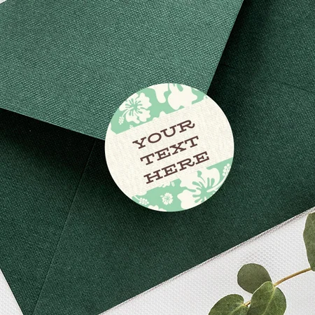 Hibiscus Designed Customized Printed Envelope Seal Sticker