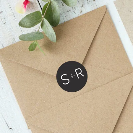 Initials Customized Printed Envelope Seal Sticker