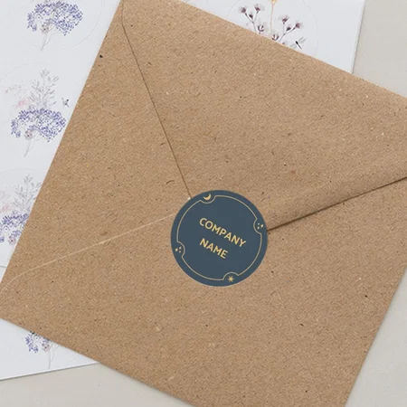 Grey Customized Printed Envelope Seal Sticker