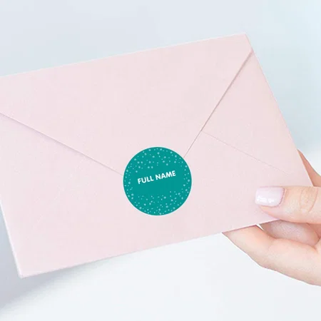 Teal Customized Printed Envelope Seal Sticker
