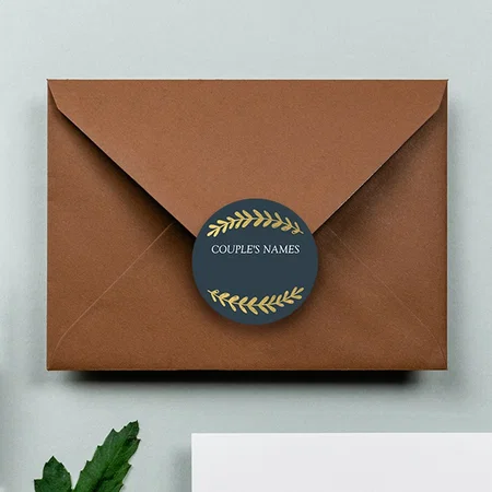 Leaf Designed Customized Printed Envelope Seal Sticker