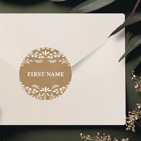 Brown Customized Printed Envelope Seal Sticker