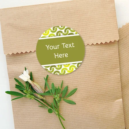 Green Customized Printed Envelope Seal Sticker