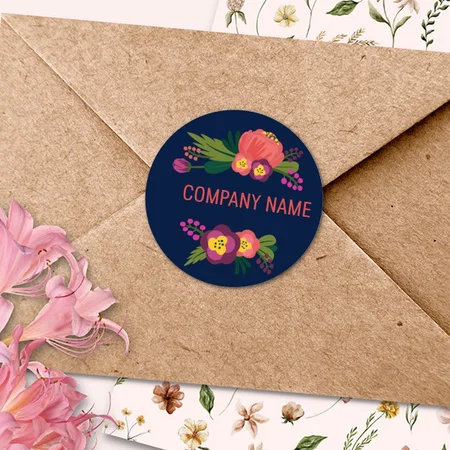 Flower Customized Printed Envelope Seal Sticker