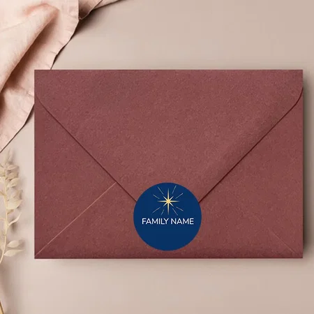 Blue Customized Printed Envelope Seal Sticker