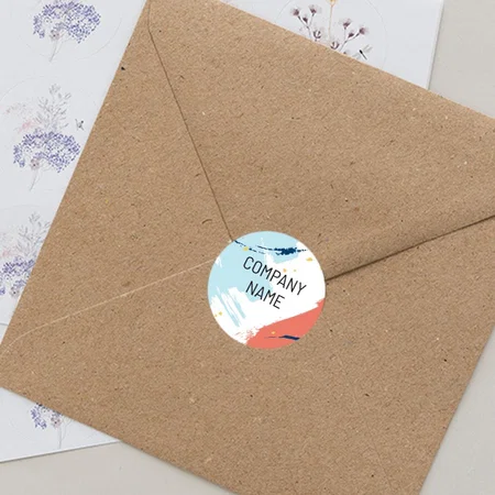 White Decorative Customized Printed Envelope Seal Sticker