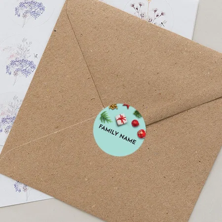 Christmas Themed Customized Printed Envelope Seal Sticker