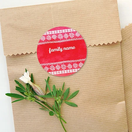Snowflakes Designed Customized Printed Envelope Seal Sticker