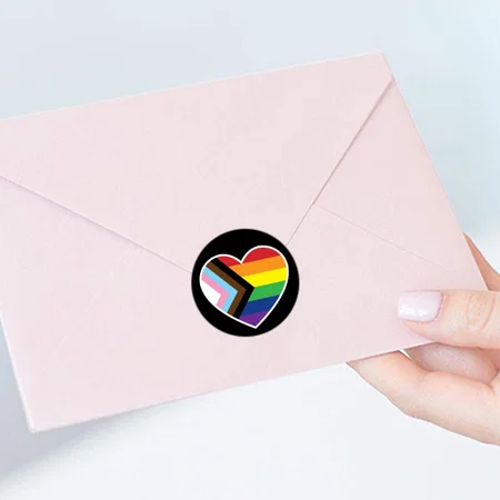 Colorful Heart Customized Printed Envelope Seal Sticker
