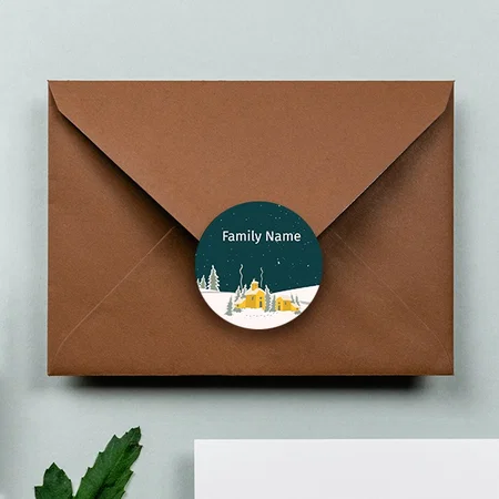 Snow House Designed Customized Printed Envelope Seal Sticker