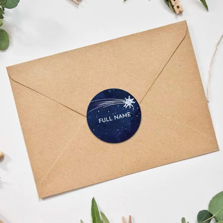 Blue Customized Printed Envelope Seal Sticker
