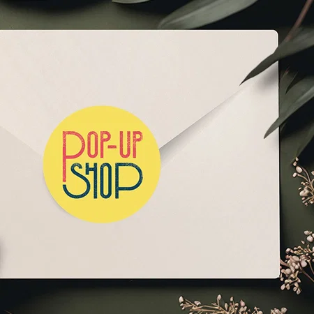 Pop Up Shop Customized Printed Envelope Seal Sticker