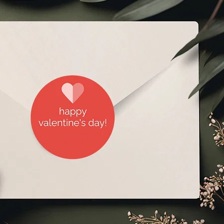 Heart Shape Customized Printed Envelope Seal Sticker