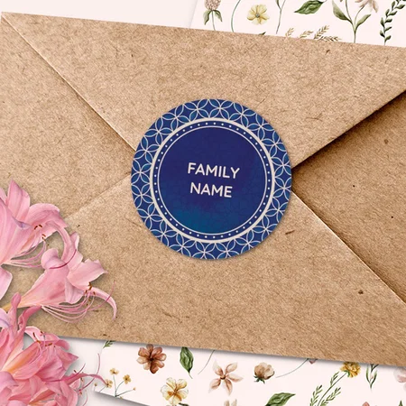Patterned Designed Customized Printed Envelope Seal Sticker
