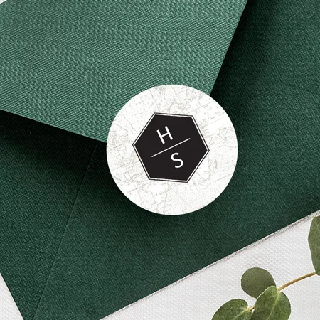 Initials Customized Printed Envelope Seal Sticker