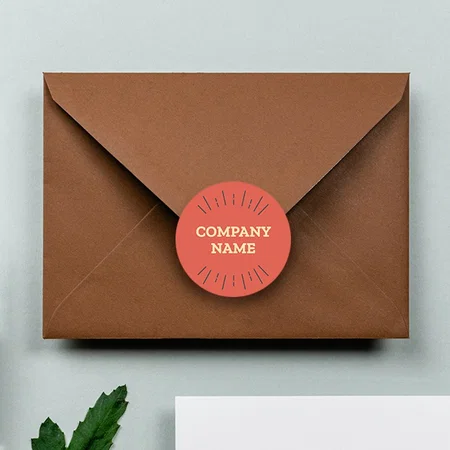Red Customized Printed Envelope Seal Sticker