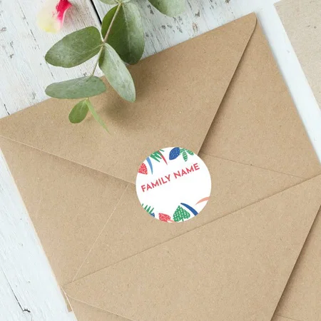Beach Designed Customized Printed Envelope Seal Sticker