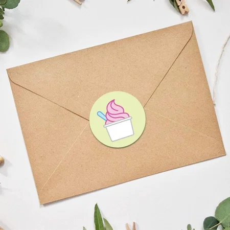 Ice Cream Designed Customized Printed Envelope Seal Sticker