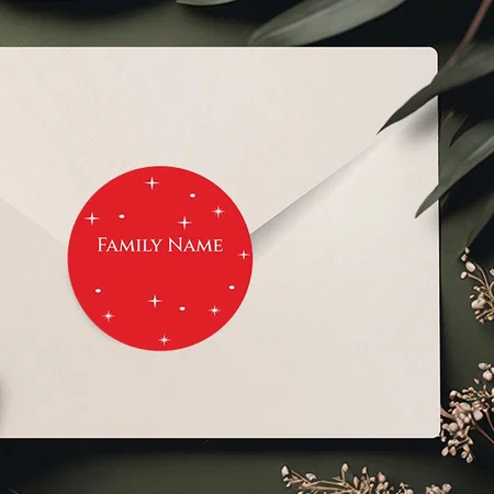 Red Stars Customized Printed Envelope Seal Sticker