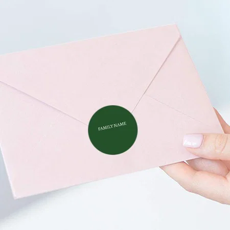 Green Customized Printed Envelope Seal Sticker
