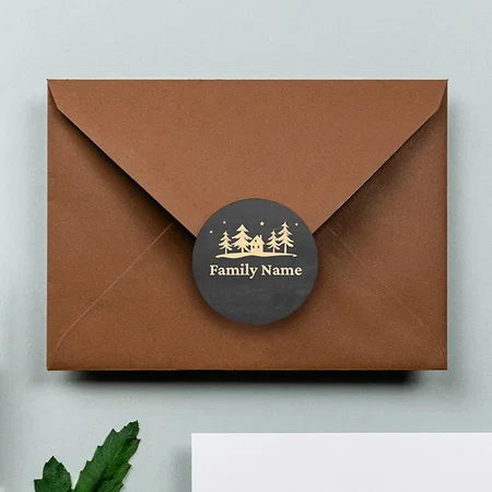 Black Customized Printed Envelope Seal Sticker
