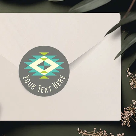 Abstract Customized Printed Envelope Seal Sticker