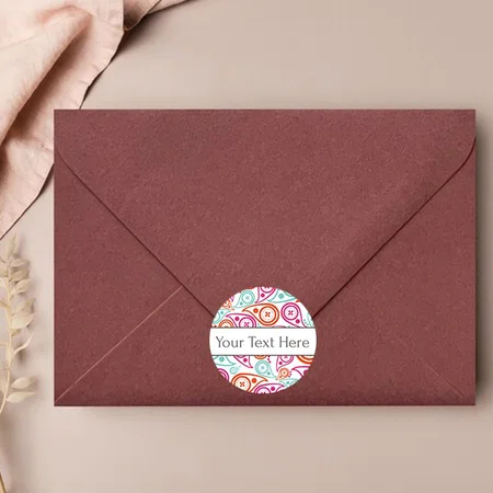 Abstract Customized Printed Envelope Seal Sticker