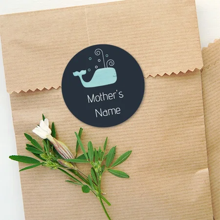 Whale Designed Customized Printed Envelope Seal Sticker