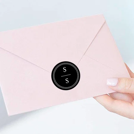 Monogram Customized Printed Envelope Seal Sticker