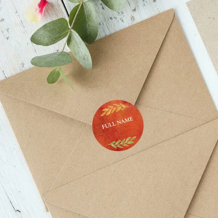 Orange Customized Printed Envelope Seal Sticker