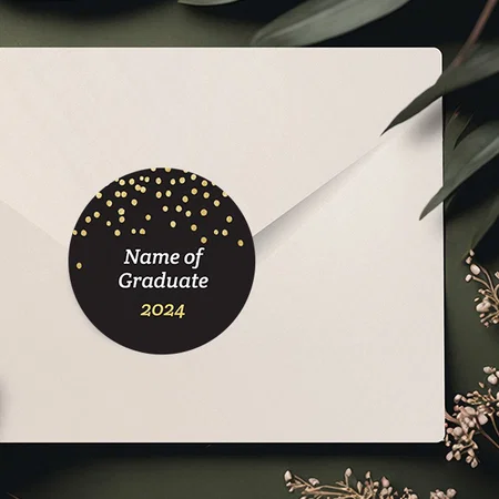 Black Customized Printed Envelope Seal Sticker