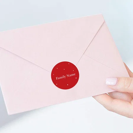 Red Customized Printed Envelope Seal Sticker