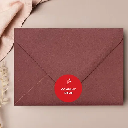 Red Customized Printed Envelope Seal Sticker